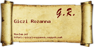 Giczi Rozanna névjegykártya